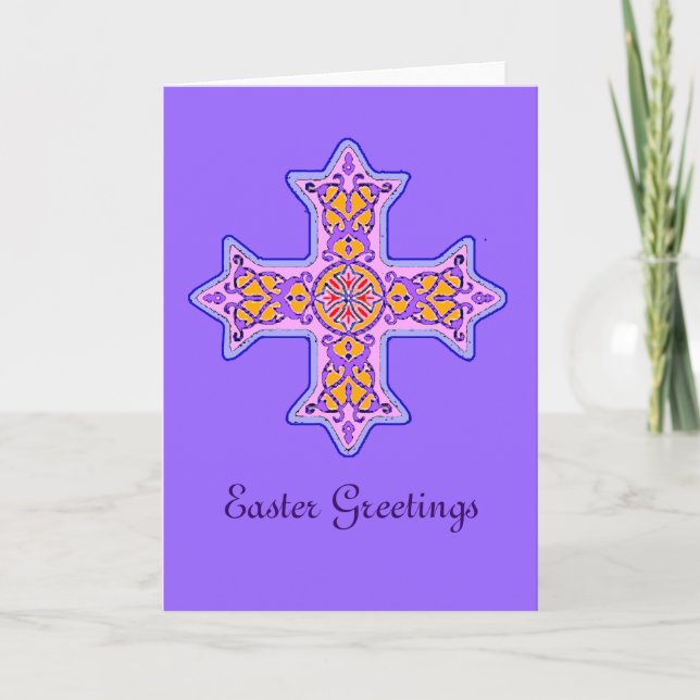 Coptic Kor Påsk Card i Lila Helgkort (Framsida)