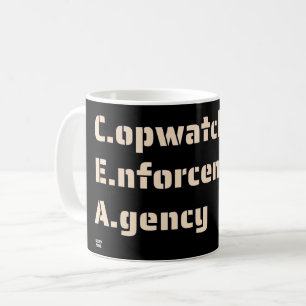 "COPWATCH ENFORCEMENT AGENCY" Lustig polis Kaffemugg