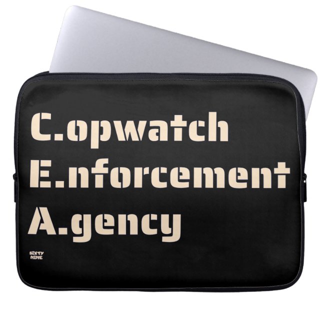 "COPWATCH ENFORCEMENT AGENCY" Lustig polis Laptop Fodral (Framsidan)