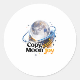 Copy Moon Joy Celestial Planet Graphic STICKER Runt Klistermärke