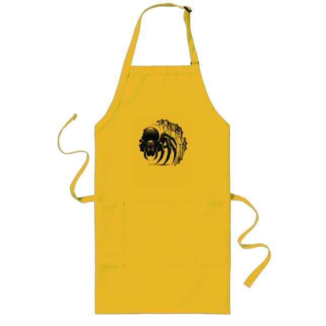 Copy of Creepy Black Spider Gothic Design Långt Förkläde (Framsidan)