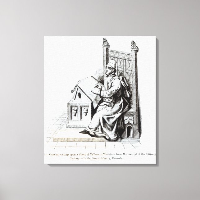 Copyist Writing on a Lakan of Vellum Canvastryck (Framsida)