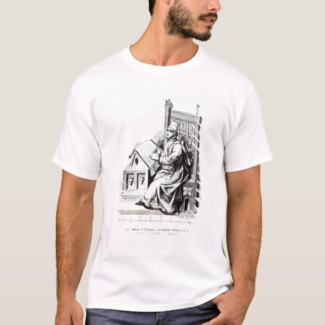 Copyisthandstil på ett lakan av vellängpapper t shirt (Framsida)