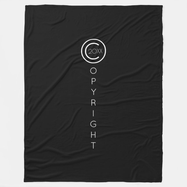 Copyright Modern Typografiska svart Fleecefilt (Framsidan)