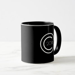 Copyright Modern Typografiska svart och vitt Mugg