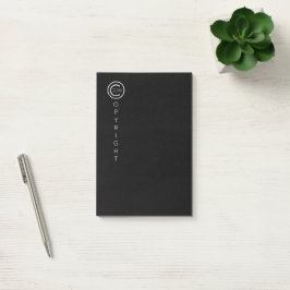 Copyright Modern Typografiska svart Post-it Block