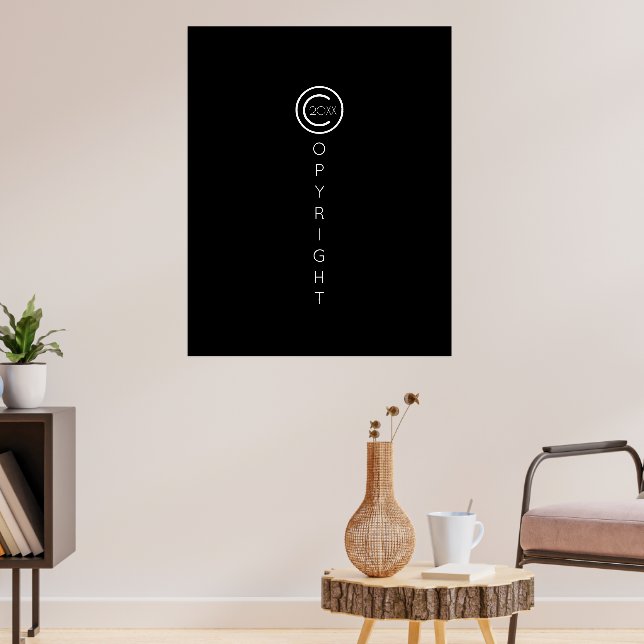 Copyright Modern Typografiska svart Poster (Vardagsrum 3)