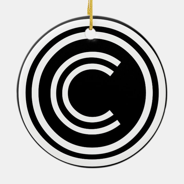 Copyright sign symbol julgransprydnad keramik (Baksidan)