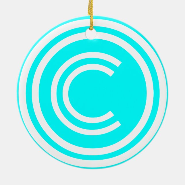 Copyright sign symbol julgransprydnad keramik (Baksidan)