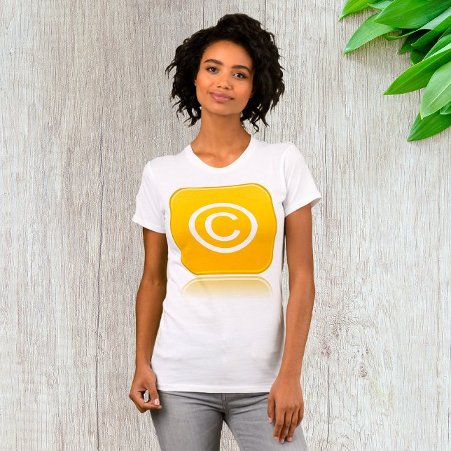 Copyright Symbol Yellow Womens T-Shirt (Skapare uppladdad)