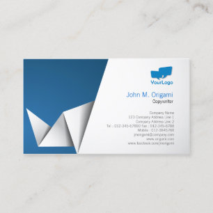 Copywriter-Affärskort Origami-mappar Visitkort