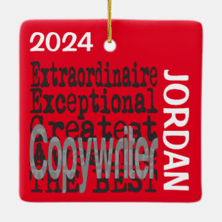 Copywriter Extraordinaire-ANPASSNINGSBAR Julgransprydnad Keramik
