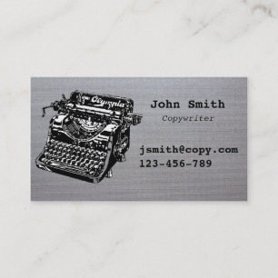 copywriter-skrivmaskin-design snyggt silver visitkort
