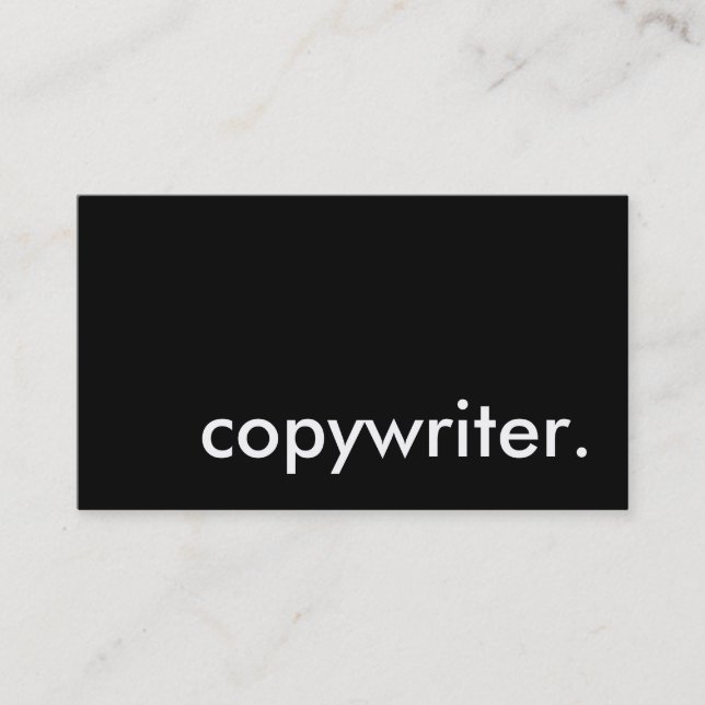 copywriter. visitkort (Framsida)