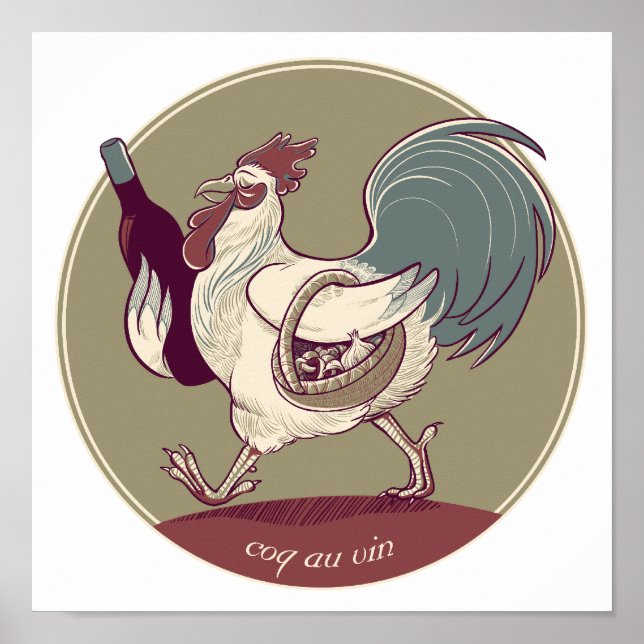 Coq au Vin Skriv ut Poster (Framsidan)