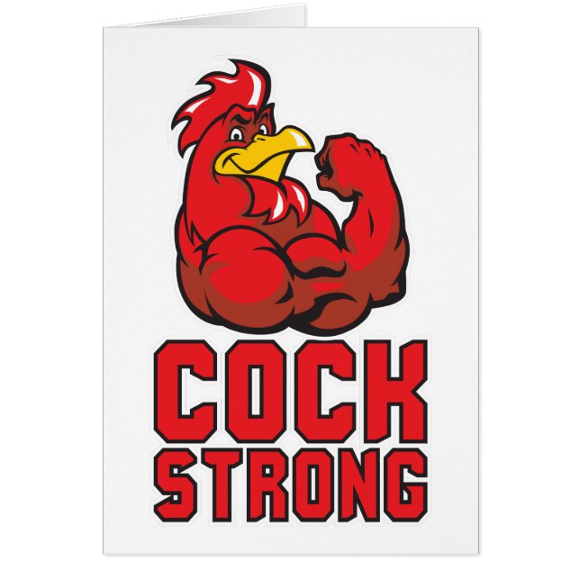 Coq Strong - Bodybuilding Chicken Hälsningskort (Framsidan)