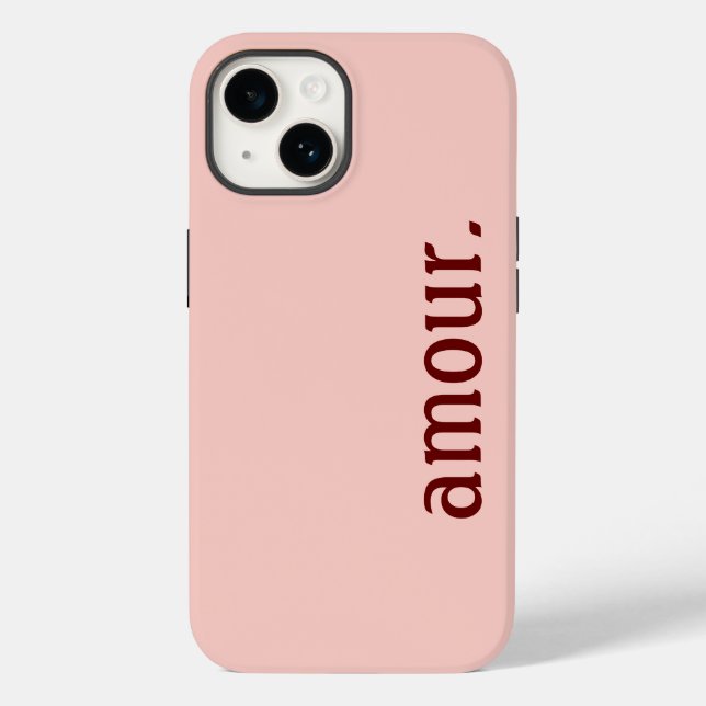 coque iPhone rose "Amour." (Baksida)