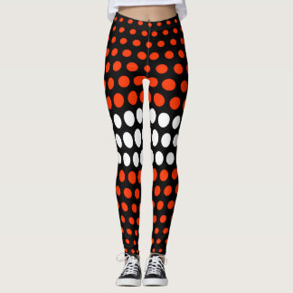 Coquelicot och White Polka Dot Mönster Leggings