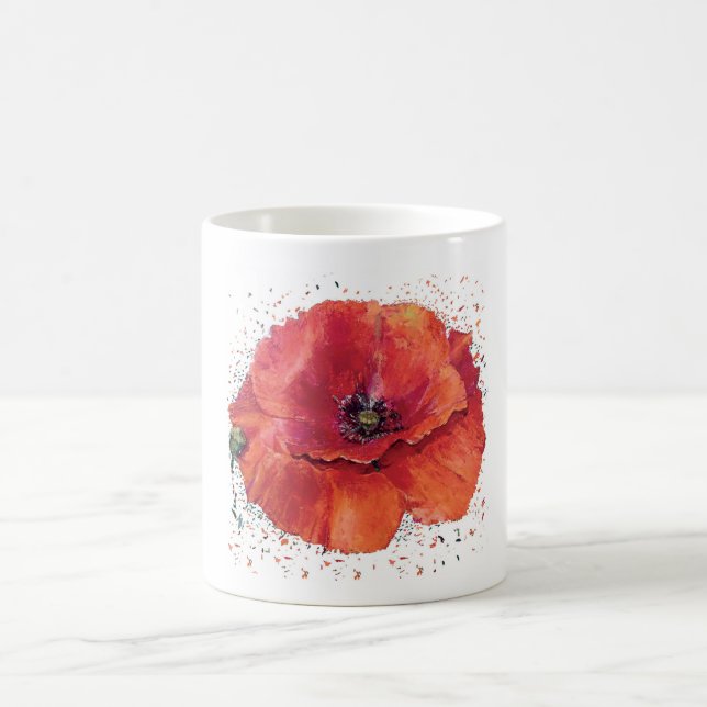 coquelicot rouge kaffemugg (Center)