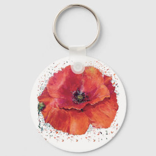 coquelicot rouge nyckelring