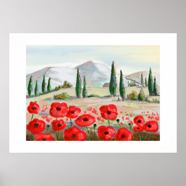 Coquelicots en fête fleurs rouges. poster (Framsidan)