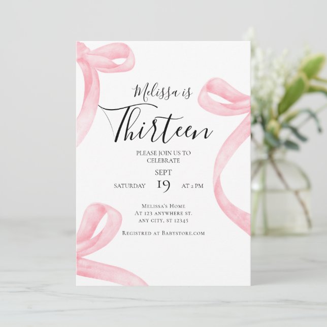 Coquette 13:e födelsedagsinbjudan flicka | Finare  Inbjudningar (Stående Fram)