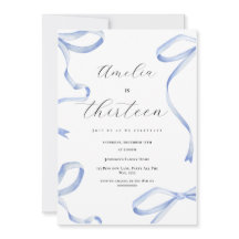 Coquette 13:e Party Girl Blue Bow Elegant Ribbon