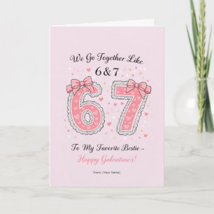 Coquette 6 och 7 Galentine’s Bästa Vän Design Kort