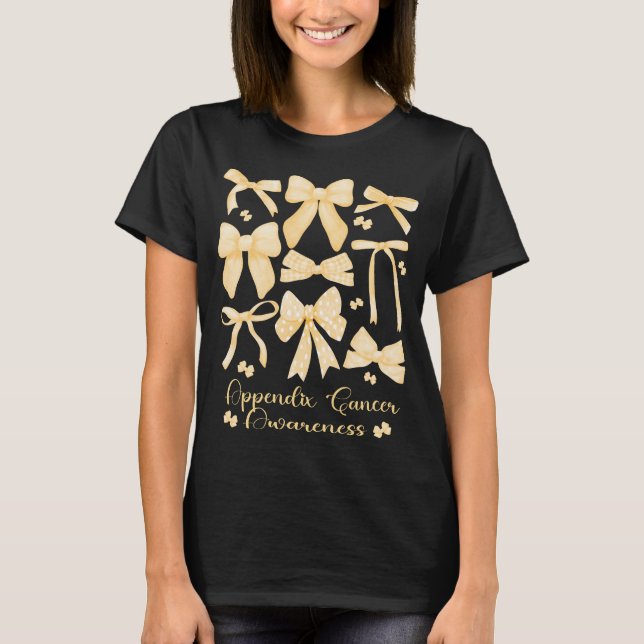 Coquette Aesthetic Amber Bow Tillägg Cancer T Shirt (Framsida)