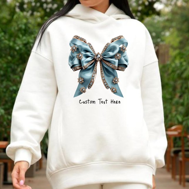Coquette Aesthetic Blue Bow Custom Name Sweatshirt T Shirt (Skapare uppladdad)
