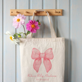 Coquette Aesthetic Möhippa Cute Rosa Bow Tygkasse