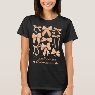 Coquette Aesthetic Orange Bow Leukemia T Shirt