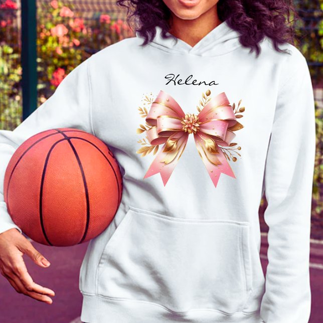 Coquette Aesthetic Rosa Bow Custom Name Sweatshirt T Shirt (Skapare uppladdad)