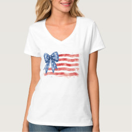 Coquette amerikansk flaggbåge patriotisk fjärde ju t shirt