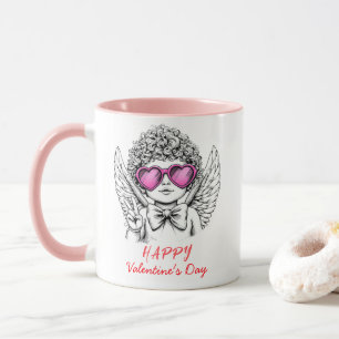 Coquette angel cherub hjärta Glad Alla hjärtans da Mugg