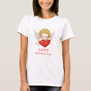 Coquette angel cherub hjärta Glad Alla hjärtans da T Shirt
