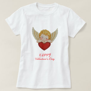 Coquette angel cherub hjärta Glad Alla hjärtans da T Shirt