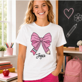 Coquette Anpassat Namn Tillbaka Till Skolan T Shirt