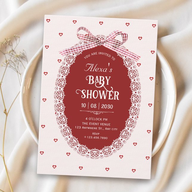 Coquette baby shower-fest inbjudningar (Skapare uppladdad)