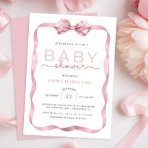 Coquette Baby Shower-Tack-etikett - Elegant P