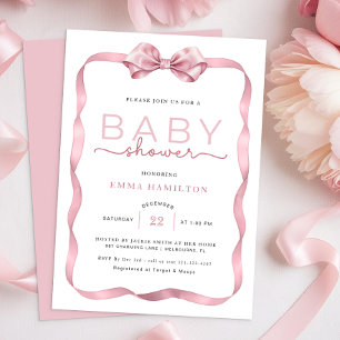 Coquette Baby Shower-Tack-etikett - Elegant P Inbjudningar