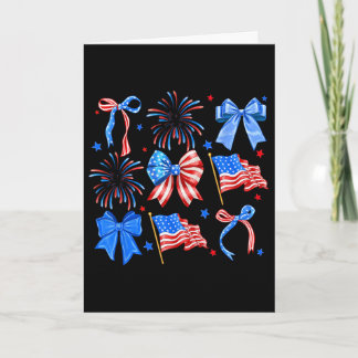 Coquette-bågar Röd Vit Blå USA-flagga 4:e Juli  Kort