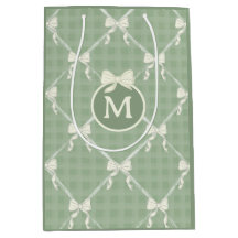 Coquette-bågar Rutig monogram Kräm Fyrgrön