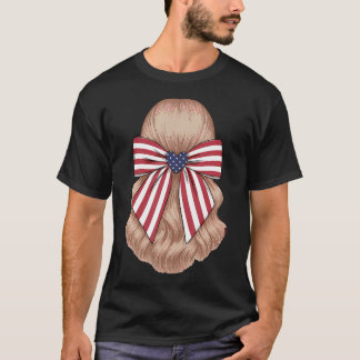Coquette-båge Amerikansk flagga Usa flagga Patriot T Shirt