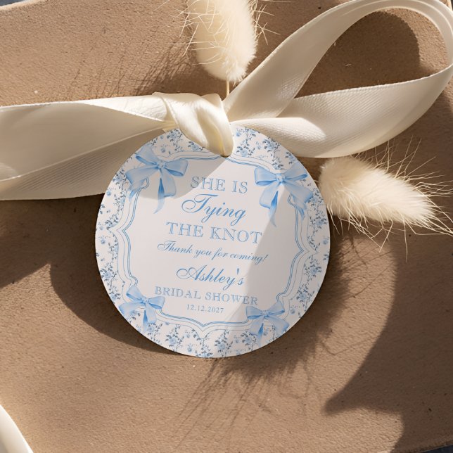 Coquette-båge Hon knyter knuten Bridal Shower Gåvor Etiketter (Skapare uppladdad)