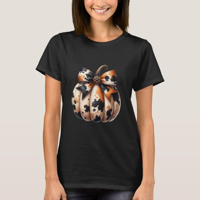 Coquette-båge Pumpasäsong Höst Löv Tha T Shirt (Framsida)
