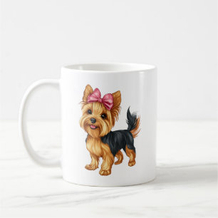 Coquette-båge Yorkshire Terrier Hund Yorkie Mamma Kaffemugg