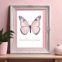 Coquette Balletcore Ljus rosa Butterfly Poster