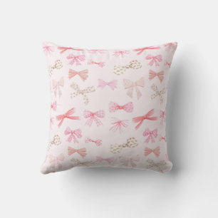 Coquette Balletcore Ljusa rosa Bows Kudde