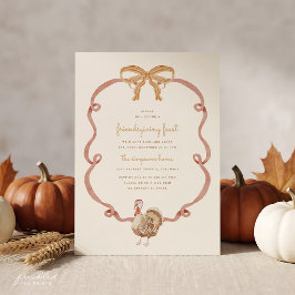 Coquette Band & Bow Friendsgiving-inbjudan Julkort